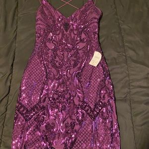 Purple sequin dress